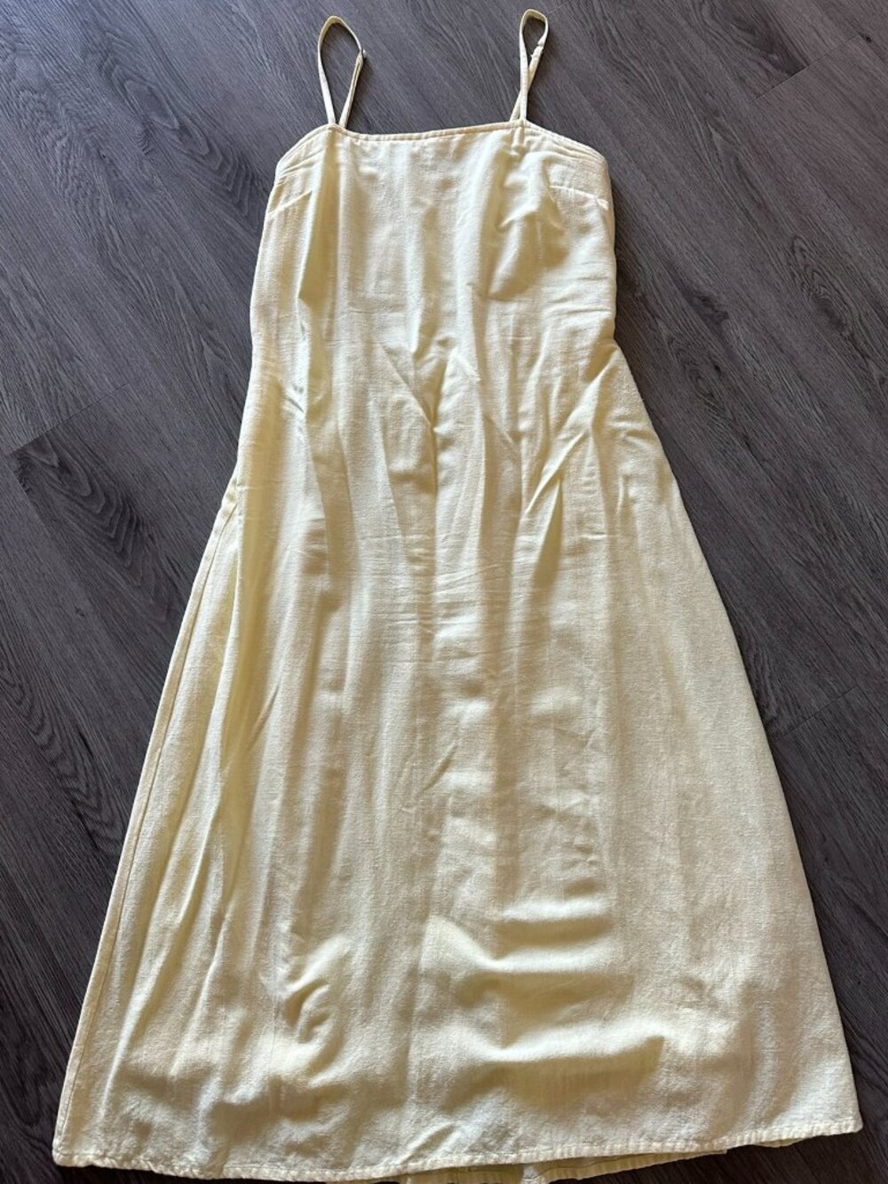 Japna Singh Midi Spaghetti Strap Sun Midi Dress - Butter Yellow - Large